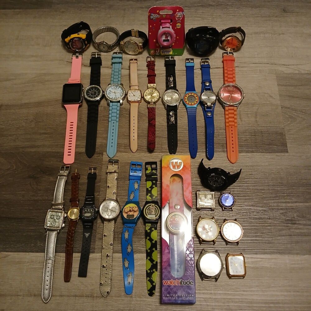 Huge Watch Lot of 25+ Mixed Brands Vintage & Modern Parts/Repair Untested-Box 4